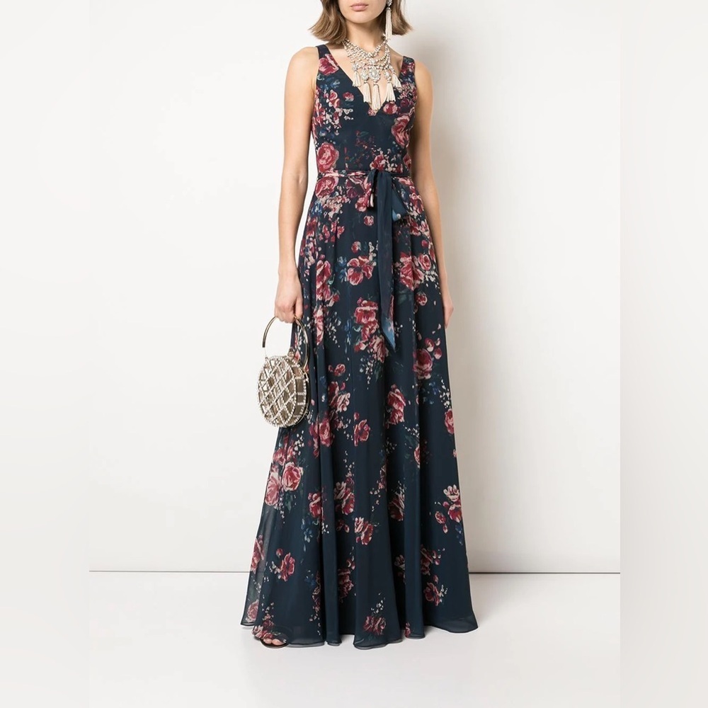 Marchesa Notte Bridesmaids Floral Maxi  Gown